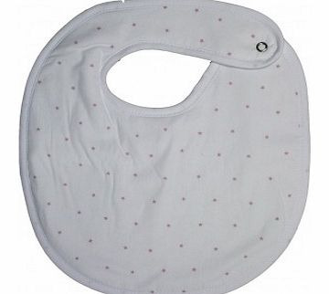 Numae Roudoudou bib - white, pink stars `One size