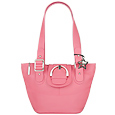Pink Buckled Leather Bucket Bag