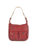 Nuovedive Red Dual Front Pocket Large Hobo Bag