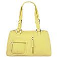 Nuovedive Yellow Front Pockets Leather Satchel Bag