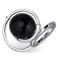 Black Faceted Ball Sterling Silver Fashion Ring