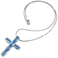 Nuovegioie Bluebell Zircons Sterling Silver Cross Necklace