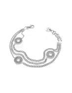 Nuovegioie Engraved Sterling Silver Circles Chain Bracelet