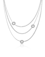 Engraved Sterling Silver Circles Chain Necklace