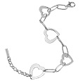 Heart Sterling Silver Link Bracelet