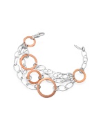 Nuovegioie Rose Gold Plated Circles Chain Bracelet