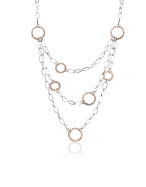 Nuovegioie Rose Gold Plated Circles Chain Necklace