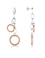 Nuovegioie Rose Gold Plated Circles Drop Earrings