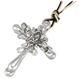 Nuovegioie Sterling Silver and White Zircons Cross Pendant