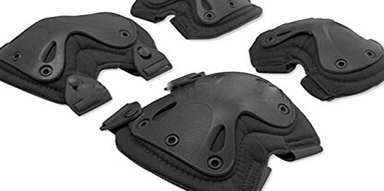 NuoYa 05 Military Tactical Extreme Sports Safety BMX SWAT X-type Protective Gear Elbow Support Knee Pads For CS Outdoor Equip Black