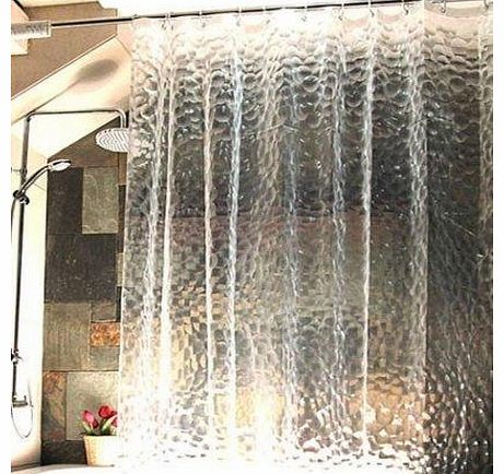 05 New Clear Thicker the PEVA diamond shower curtain 3D Water Cube mold water