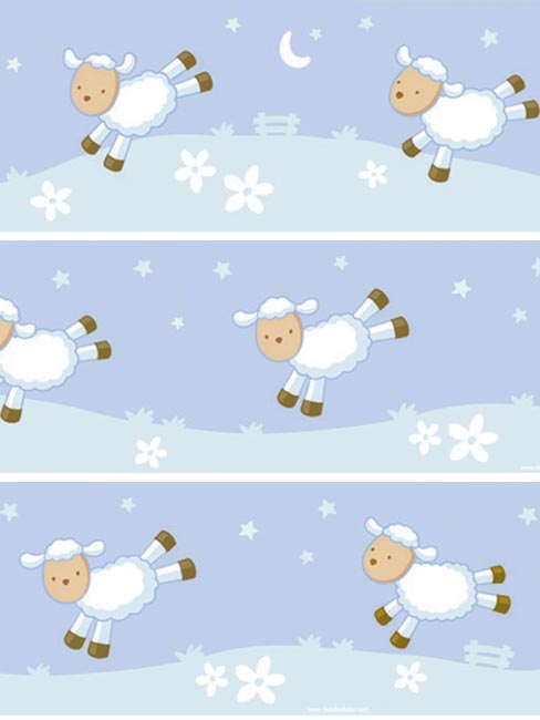 Sweet Dreams `ounting Sheep`4 Wallpaper Border Self Adhesive