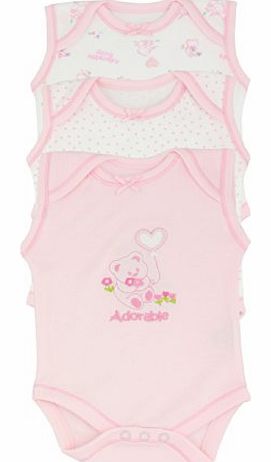 Nursery Time 3 Pack Sleeveless Baby Girls Vests - 6 - 9 Months / 68-74 cm / 9 kg