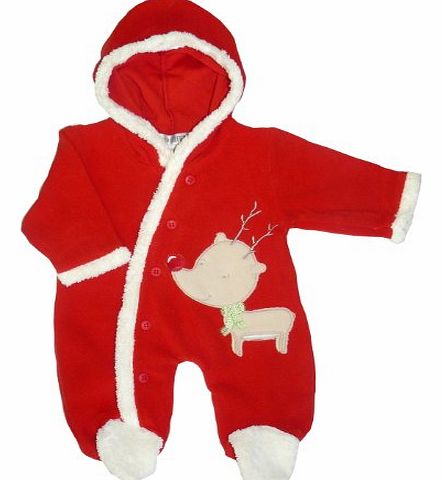 Nursery Time Babys Christmas Sleepsuit - Reindeer - FREE UK Delivery - Newborn