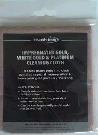 Nushine Gold, White Gold amp; Platinum Cleaning Cloth (SMALL 11.5 x 16.5cm) - Contains special impregnation