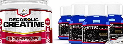 Nutracell Labs Testo Extreme Anabolic (4 Month Supply)   FREE Decabolic Creatine - Strongest Legal Muscle Growth amp; Strength Stack