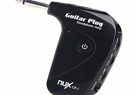Nux  GP-1 Mini Electric Guitar Plug Headphone Amp Built-in Distortion Effect Compact Black