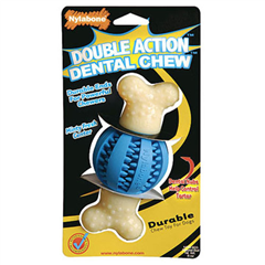 Double Action Round Ball Dental Chew Toy for Dogs by Nylabone