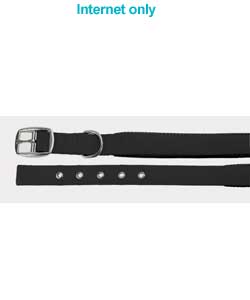 nylon Padded Dog Collar - Black 22in