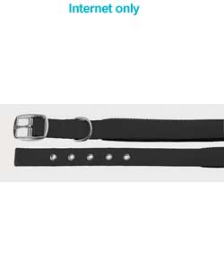 nylon Padded Dog Collar - Black 24in