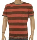 Nylon Squid Brown and Orange Stripe T-Shirt