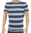 Nylon Squid Sky and Petrol Stripe T-Shirt
