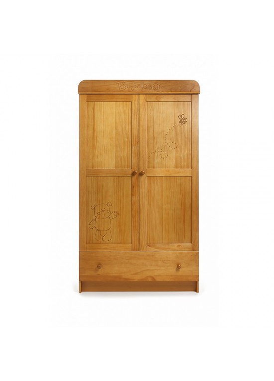 O Baby OBaby B is for Bear Double Wardrobe-Country Pine