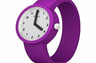 O clock Numbers White Purple Watch