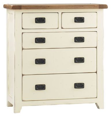 oak AND CREAM CHEST OF DRAWERS 3 2 CORNDELL
