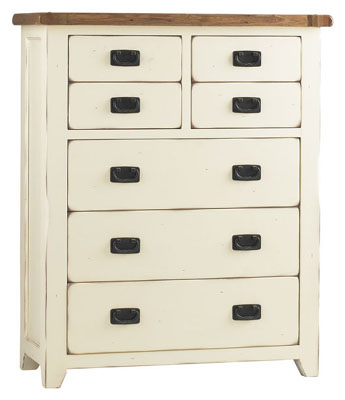 oak AND CREAM CHEST OF DRAWERS 4 3 CORNDELL