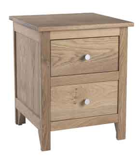 oak BEDSIDE CABINET 2 DRAWERS CORNDELL NIMBUS