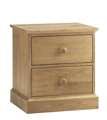 oak Bedside Cabinet 2 Dwr Corndell County Oak