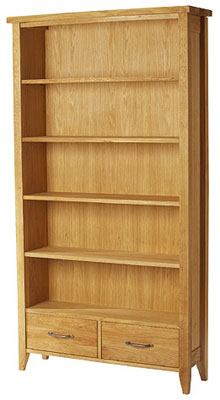 oak Bookcase 69in x 37.5in Tall With Drawers
