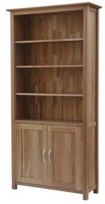 oak Bookcase 75.5in x 36.5in with cupboard