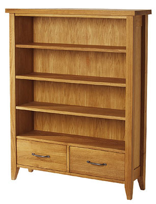 oak BOOKCASE WITH 2 DRAWERS WEALDEN