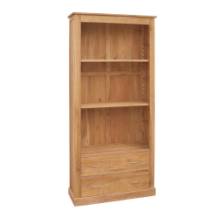 Oak Brooklyn Oak Tall Bookcase- 2 drawer
