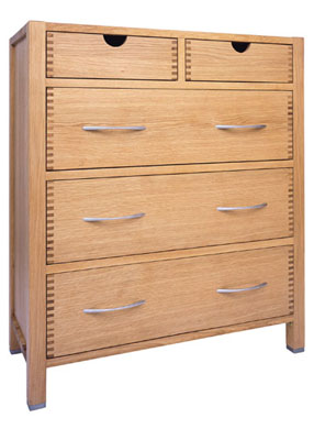 oak CHEST 2 OVER 3 DRAWERS