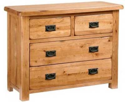 oak CHEST OF DRAWERS 2 OVER 2 RUSTIC