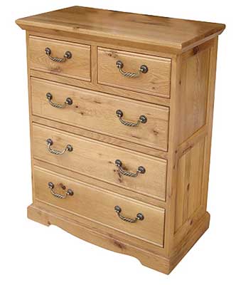 oak Chest of Drawers 2 Over 3 Drawer Chichester
