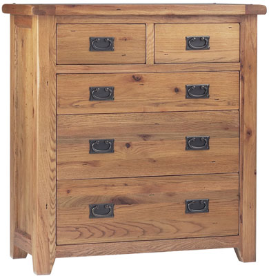 oak CHEST OF DRAWERS 2 OVER 3 RADLEIGH CORNDELL
