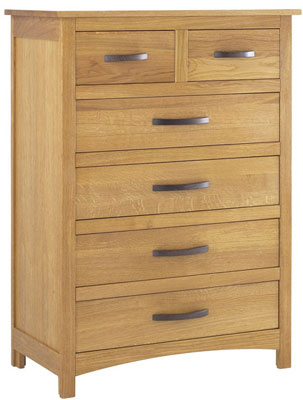 oak Chest of Drawers 2 Over 4 Corndell Kingsleigh