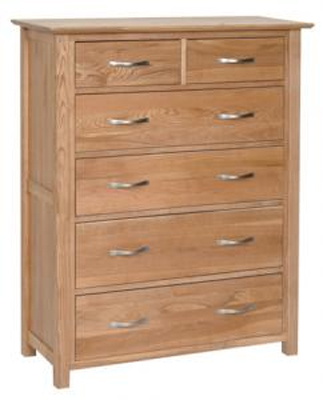 oak CHEST OF DRAWERS 2 OVER 4 NEW OAK DEVONSHIRE