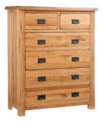 oak CHEST OF DRAWERS 2 OVER 4 RUSTIC