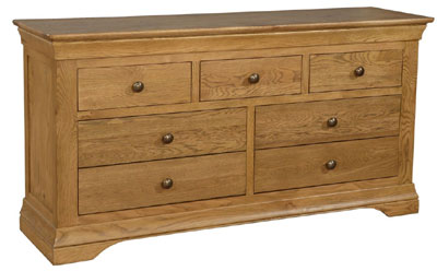 oak Chest of Drawers 3 over 4 French Style
