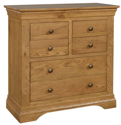 oak Chest of Drawers 4 over 2 French Style