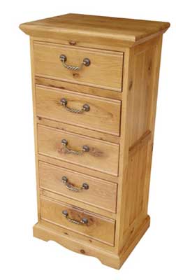 oak Chest of drawers 5 Drawer Wellington