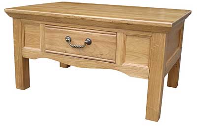 oak Coffee Table Small With Drawer Chichester
