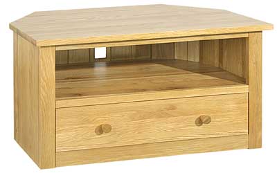 oak Corner TV Unit with drawer Lyndhurst