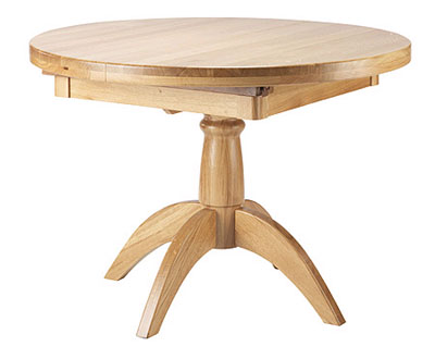 oak Dining Table 48in Closed Diameter Round