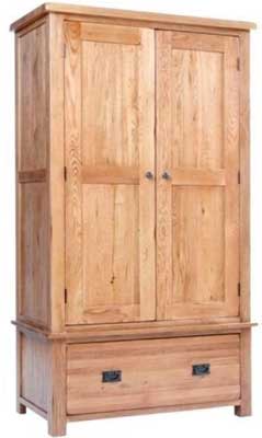 DOUBLE WARDROBE GENTS WITH DRAWER RUSTIC